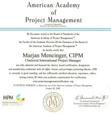 CIPM Certificate